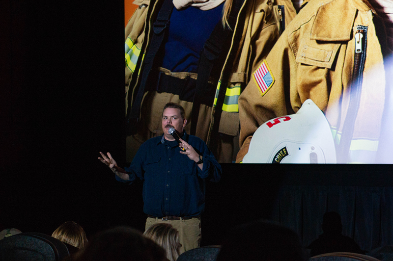 Kevin Heffernan warms up the crowd before the ‘Tacoma FD’ screening